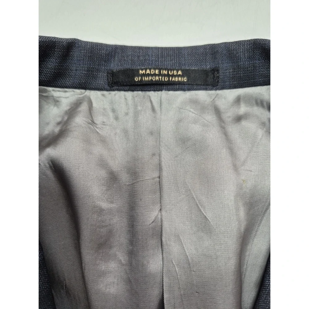 Hart Schaffner Marx Wool Sport Coat 40R Blue Brown Plaid USA 2 Button Mens